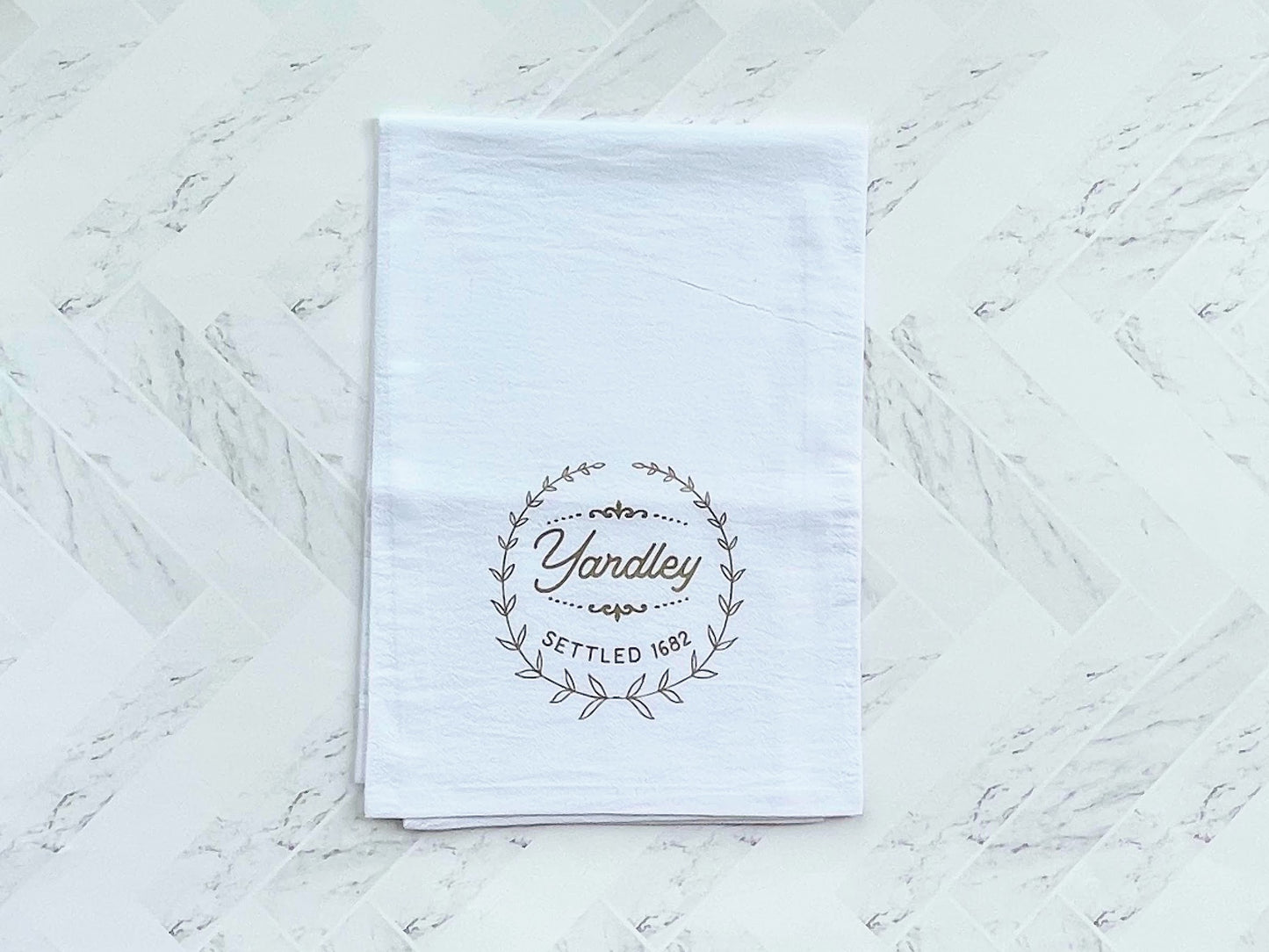Vintage Wreath Tea Towel