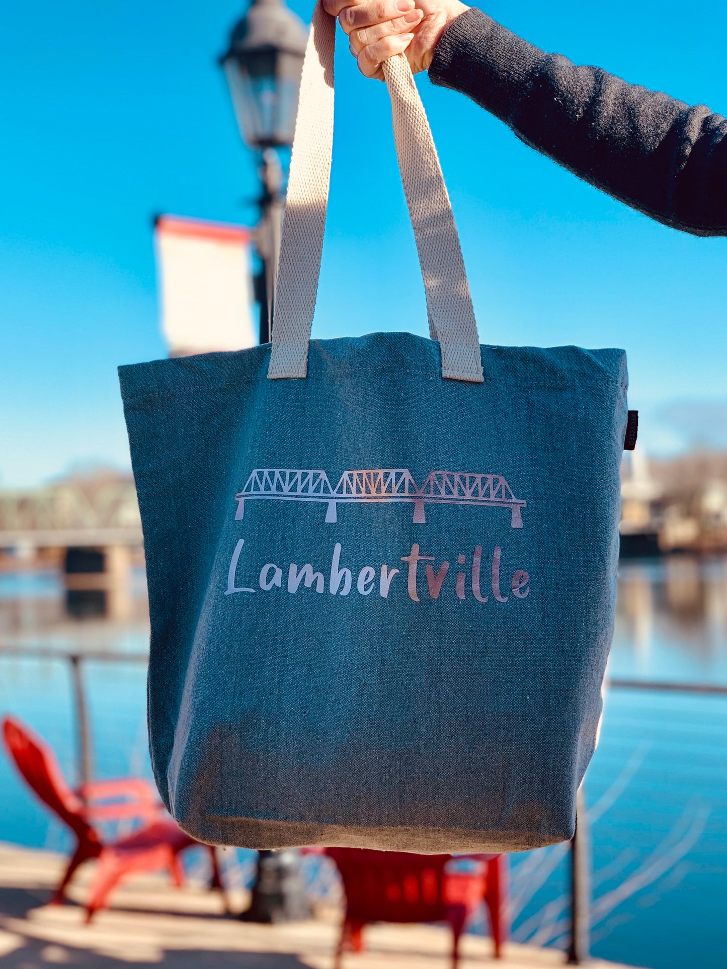 Lovely Gray Large Canvas Tote