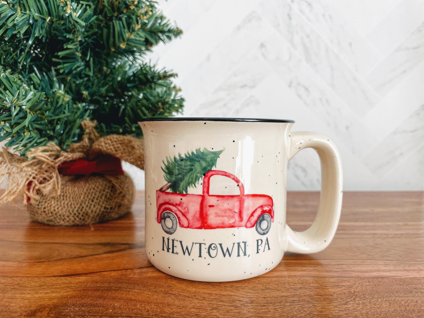 Christmas Truck Ceramic Camper Mug