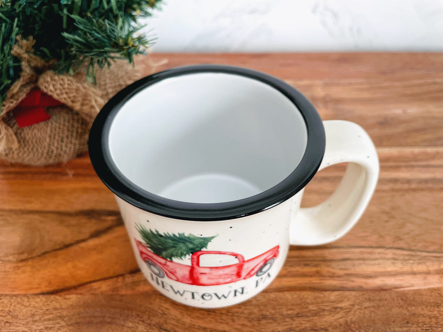 Christmas Truck Ceramic Camper Mug