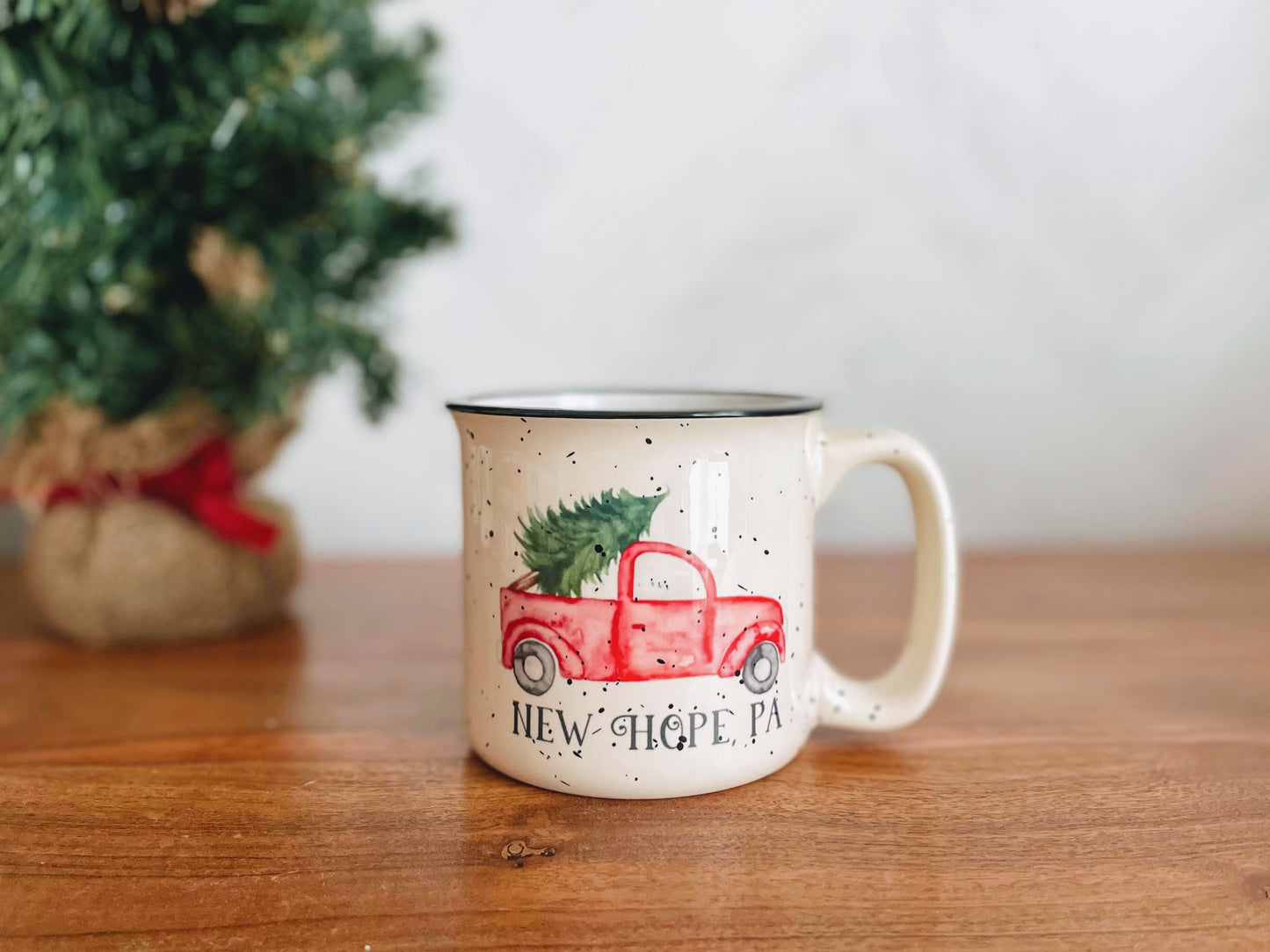 Christmas Truck Ceramic Camper Mug