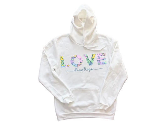 Love and Flowers Sweatshirt Youth/Adult - White (Copy)