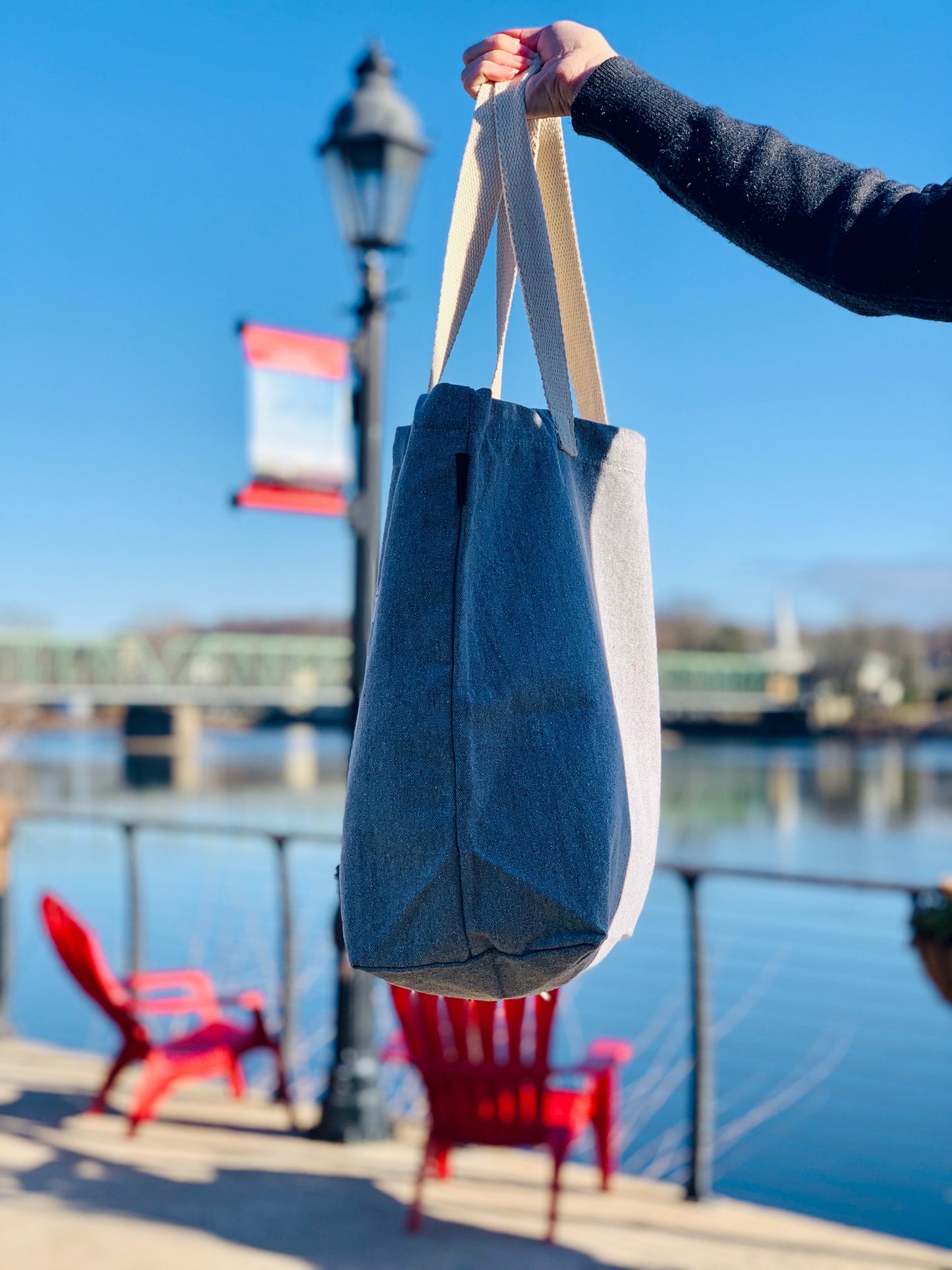 Lovely Gray Large Canvas Tote