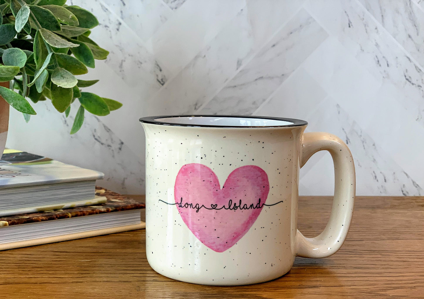 Watercolor Heart Ceramic Camper Mug
