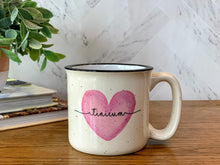 Load image into Gallery viewer, Watercolor Heart Ceramic Camper Mug
