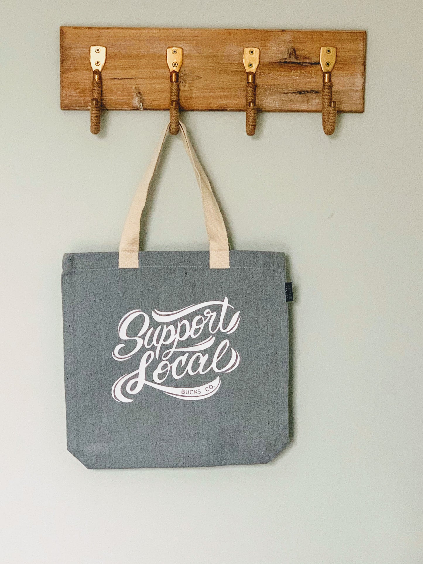 Shop Local Recycled Gray Canvas Tote