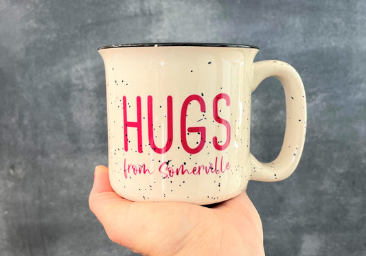 Hugs Ceramic Camper Mug