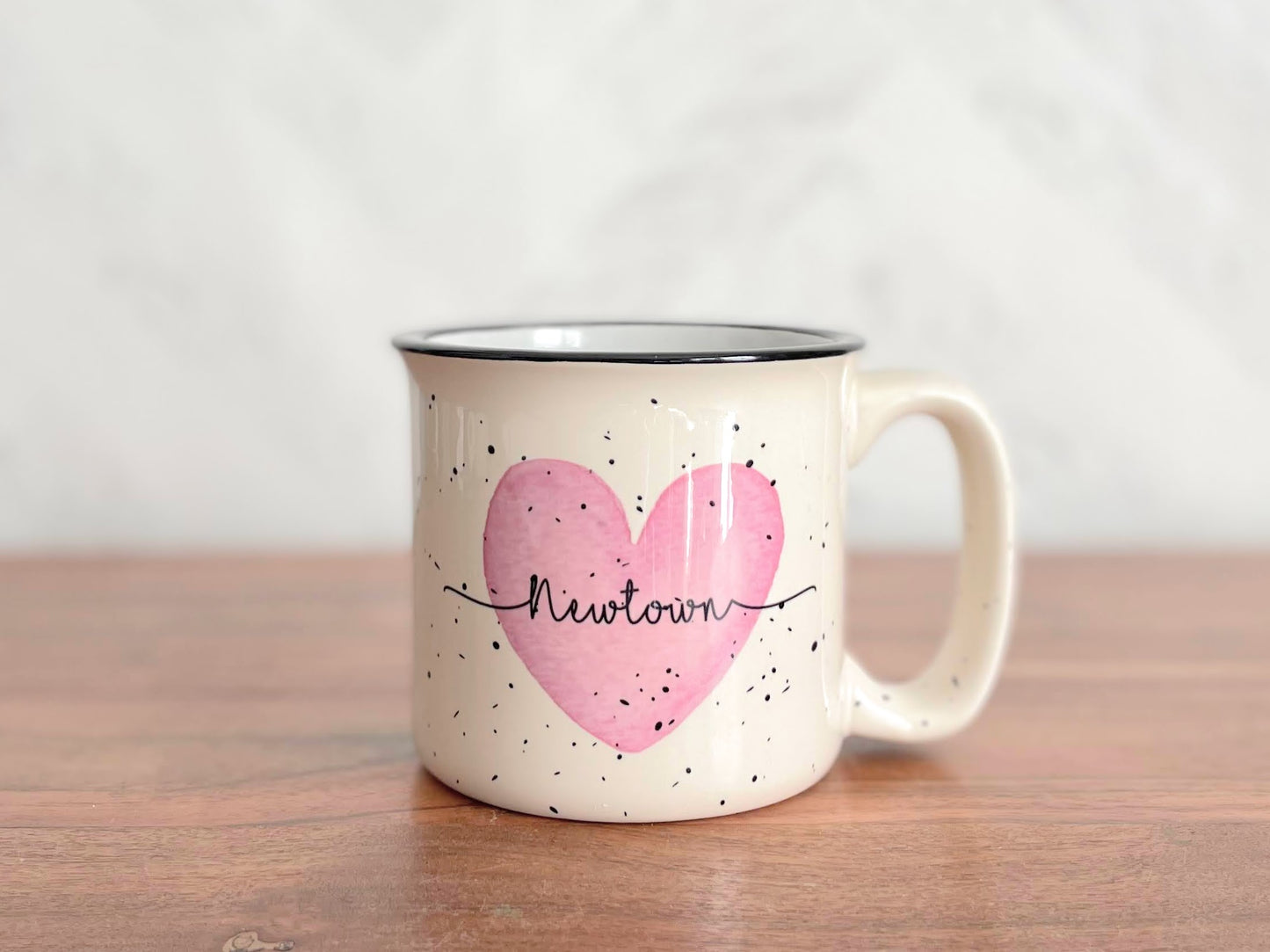 Watercolor Heart Ceramic Camper Mug